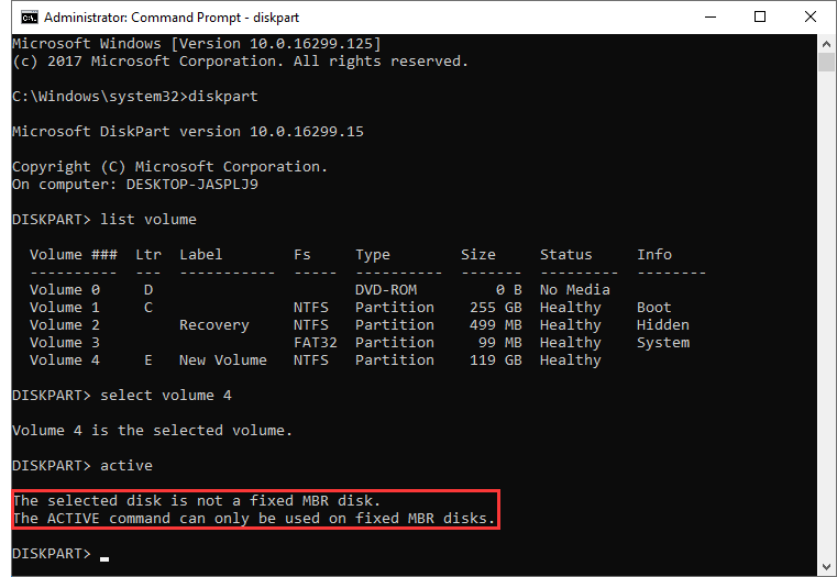 The Selected Disk Is Not A Fixed MBR Disk