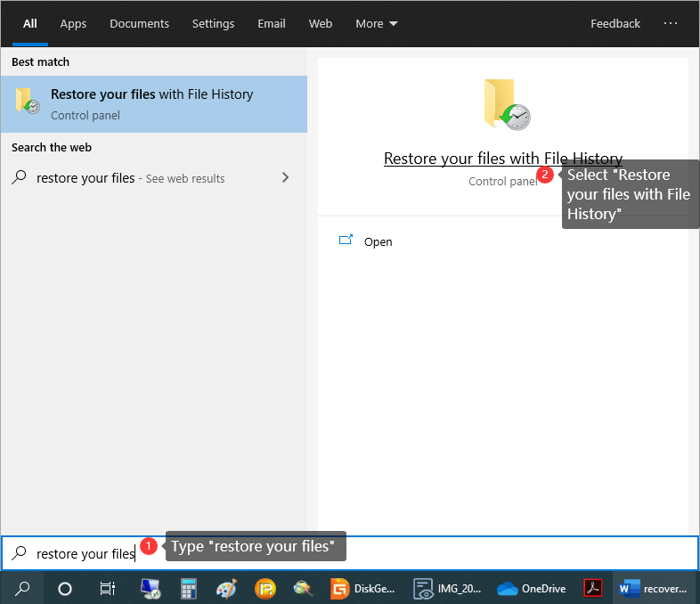 recover deleted files Windows 10