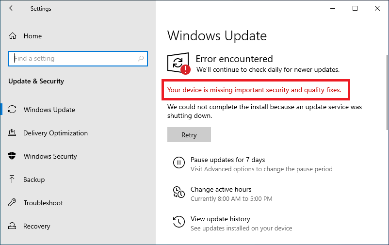 Your Device Is Missing Important Security and Quality Fixes