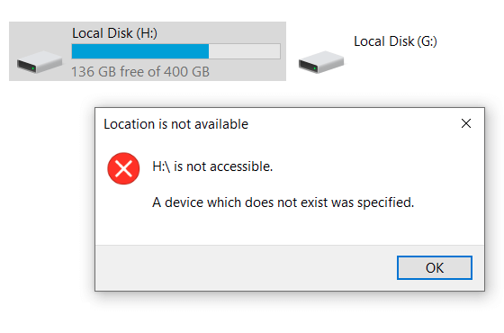 A Device Which Does Not Exist Was Specified