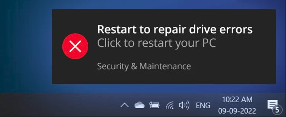Restart to Repair Drive Errors
