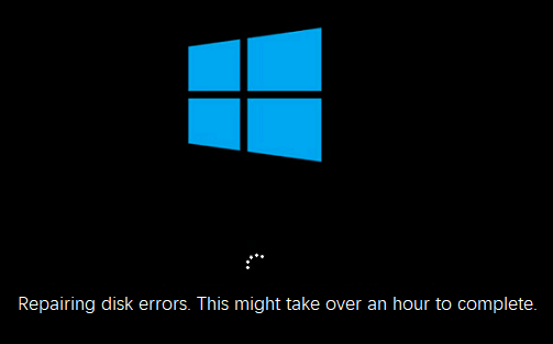 Repairing Disk Errors This Might Take Over an Hour to Complete