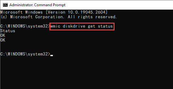check HDD health cmd
