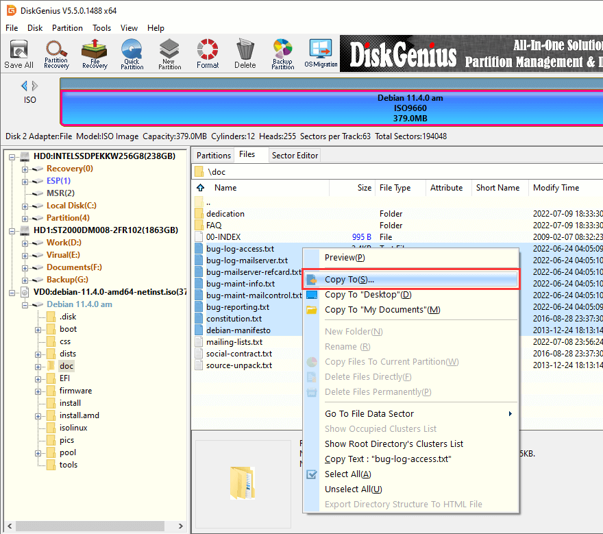 extract iso file