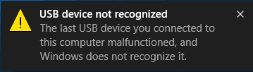 The Last USB Device You Connected to This Computer Malfunctioned