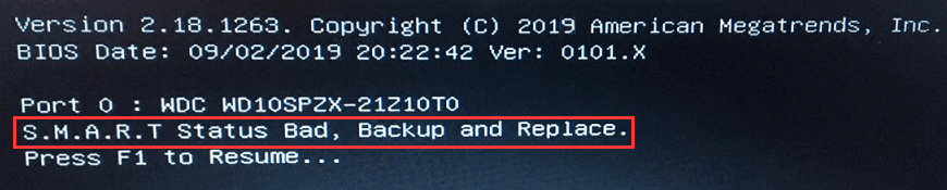 smart status bad backup and replace