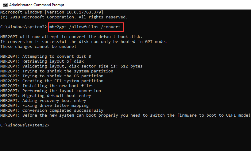 Fix MBR2GPT Cannot Find OS Partition