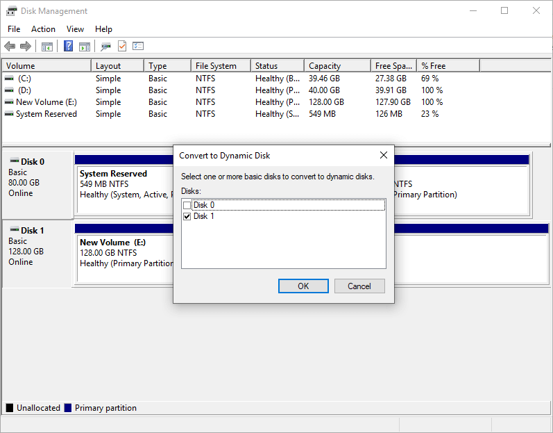 Convert to Dynamic Disk
