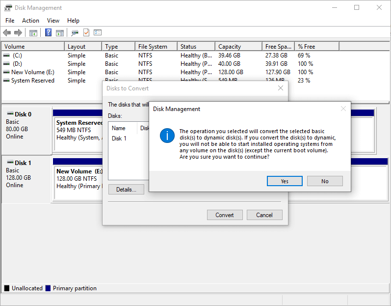 Convert to Dynamic Disk