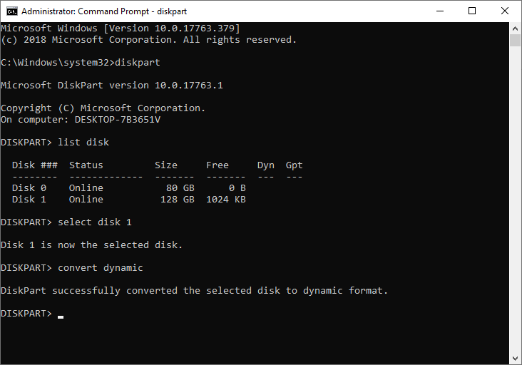 Convert to Dynamic Disk