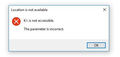 the parameter is incorrect